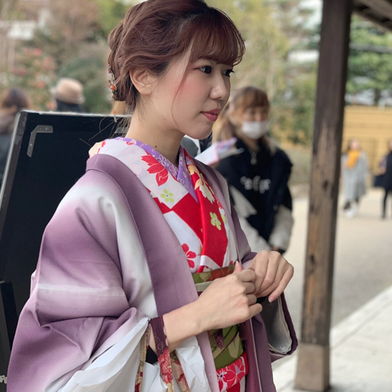 『テニスの王子様』が大好きで、イベントのために京都に行ったり。その時、和装もしてみました。